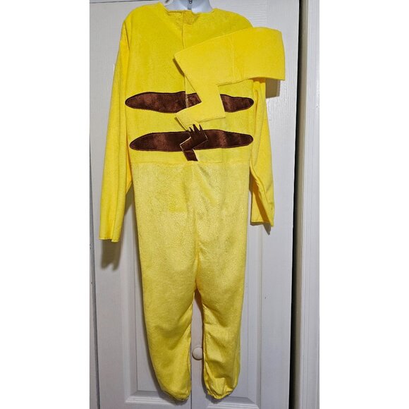 Pokémon Pikachu Costume Face Hat Plush Jumpsuit Tail Halloween Disguise Kids 4-6 - Picture 3 of 8